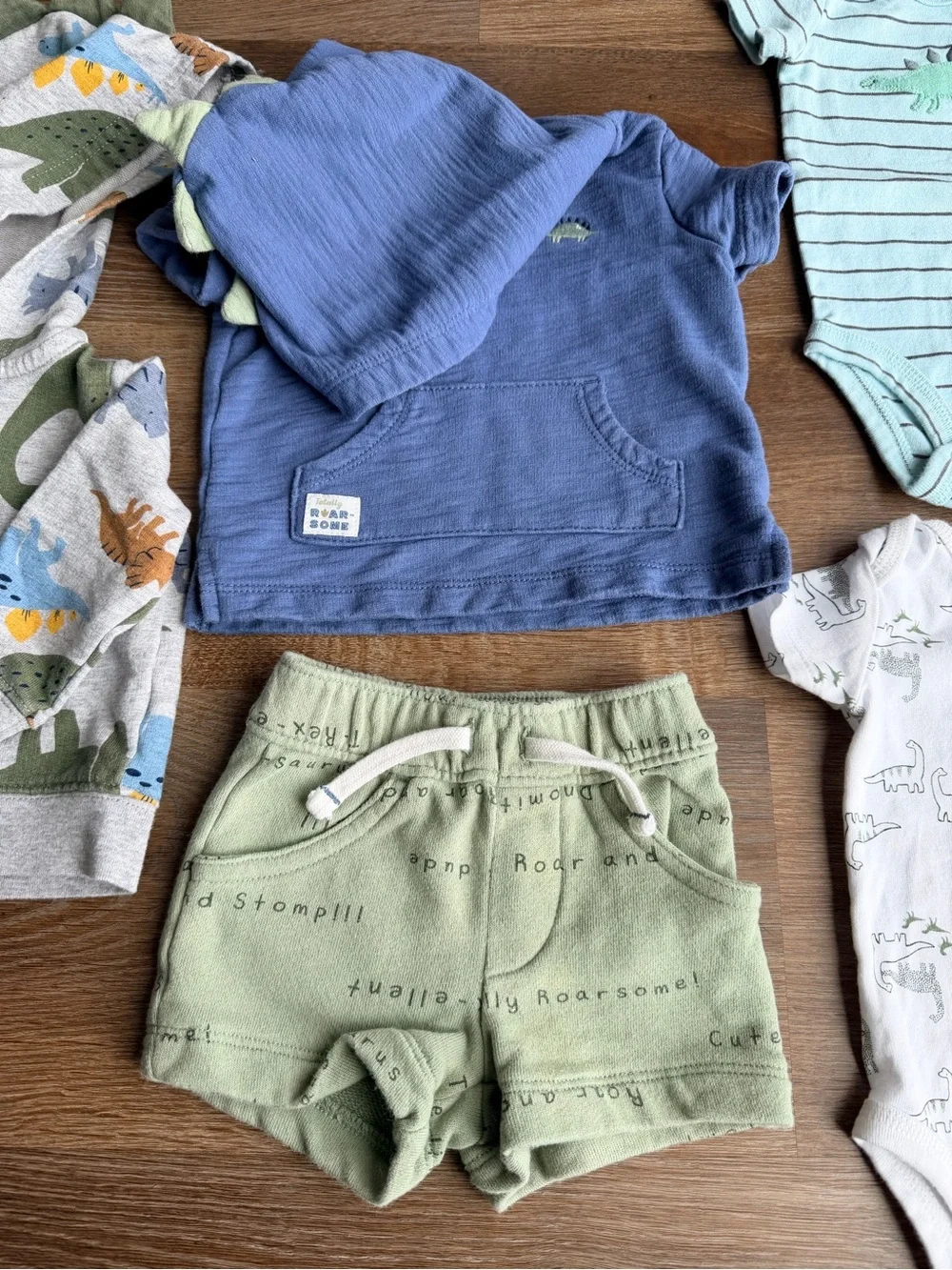 CARTER’S | Dinosaur Outfit Bundle | Hoodie Shorts Onesies | Baby Boy Clothes Set